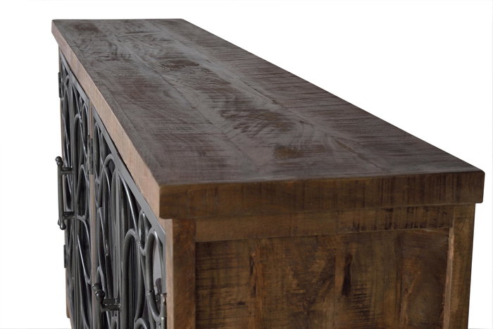 GINER Y COLOMER Aparador de madera de mango y metal de 4 puertas